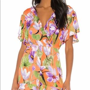 Alice & Olivia Coral Palm Romper
